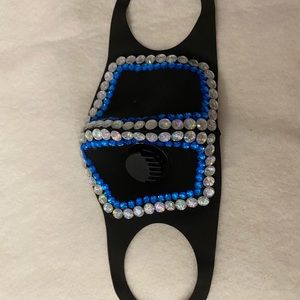 Blue and White Gemstone Face Mask